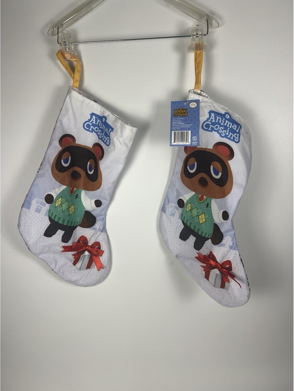 Set Of 2- Nintendo Animal Crossing Tom Nook 18" Holiday Stocking (READ DISCRP.)